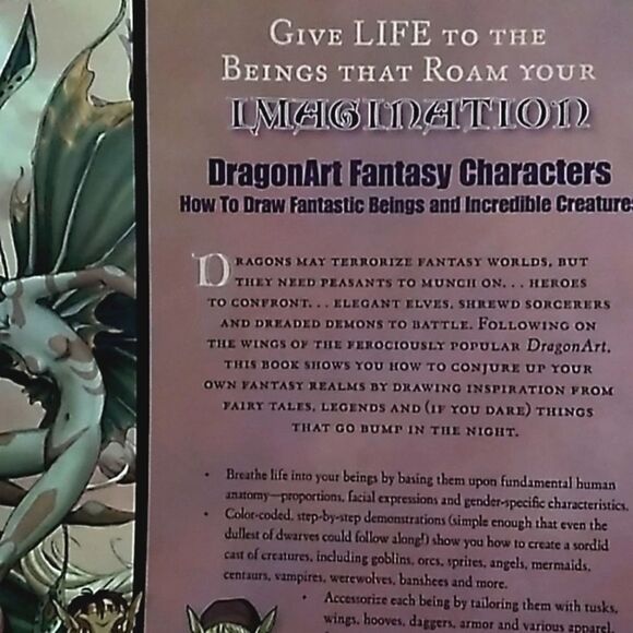 DragonArt Fantasy Characters how to draw fantastic beings guidebook paperback - Picture 3 of 16